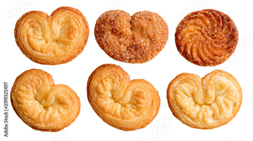 Assorted palmiers and cookies isolated on transparent background isolated on transparent background