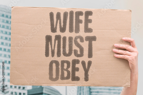 Konstfotografi "Wife Must Obey" A verse used to justify control behind closed doors