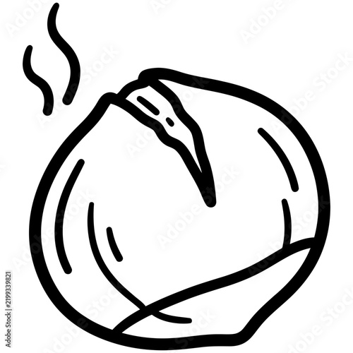 Roasted chestnut outline icon