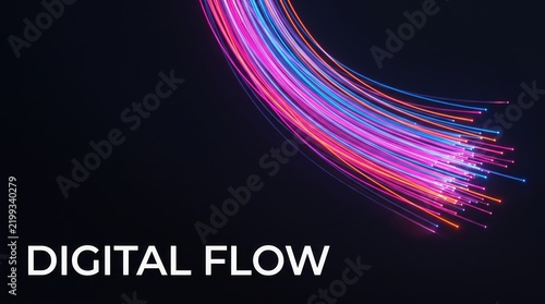 Neon Fiber Optics Digital Flow Technology