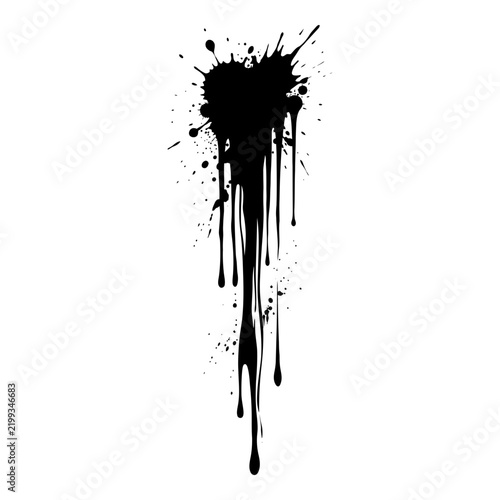 Black Paint Flow Texture for Poster and Streetwear Design