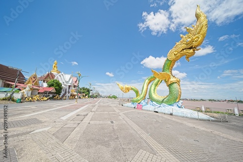 the naga statue at nong khai, a city at mekong river in north est thailand.
