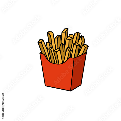 french fries in a box