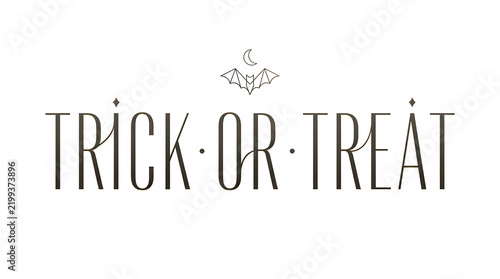 Elegant trick or treat text design for halloween holiday graphic projects