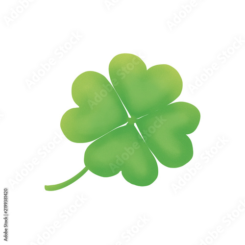 Фотография Green four leaf clover isolated on transparent background, vector illustration c