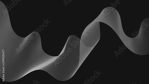 Картината върху платно Abstract backdrop with grey wave gradient lines