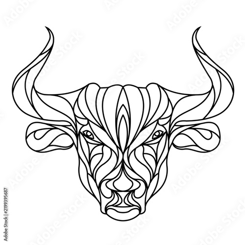 Bull's head drawing art design
