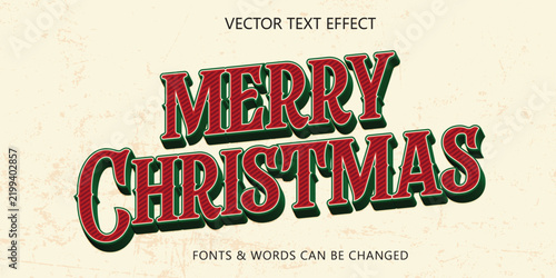 Christmas vintage editable text effect