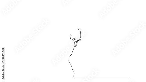 Happy female girl university student excited about online education 2D video animation clip art