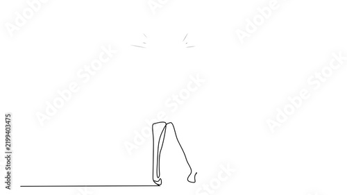 Angry businesswoman shouting stressed one line 2D video animation clip art