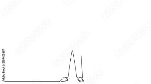 Industrial safety worker giving a thumbs up one line 2D video animation clip art