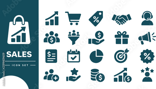 Sales and marketing icon set vector illustration design