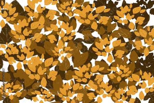 Golden Autumn Leaves and Stars Background with Yellow Foliage, Nature Texture and Seasonal Fall Pattern for Elegant Decorative Designs