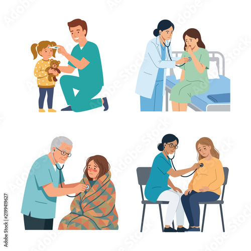 Professional Medical Healthcare Services and Patient Examination Set