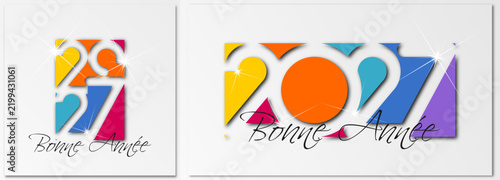 Bonne année - meilleurs vœux 2027 - vecteur pour affiche bannière salutation et célébration du nouvel an 2027.