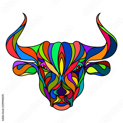 Bull's head drawing art design