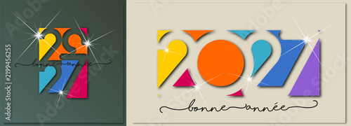 Bonne année - meilleurs vœux 2027 - vecteur pour affiche bannière salutation et célébration du nouvel an 2027.