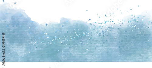 Blue watercolor splash decoration with a textured painted surface and organic edges