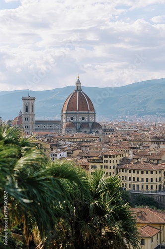 View of Florence With the Duomo and Distant Mountains on a Clear Day