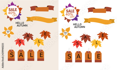 AUTUMN VACATION SALE DISCOUNT ICON DESIGN