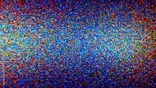 Abstract colorful digital noise with static tv interference