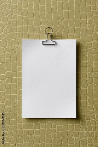 Blank Paper Clip on Wall With Textured Background