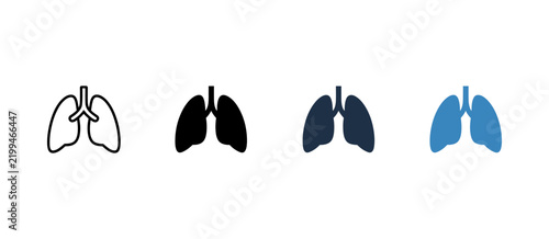 Human lungs vector icon set for healthcare and respiratory system design 