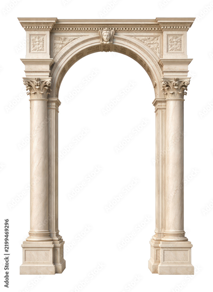 Obraz premium PNG Elegant classical stone archway illustration.