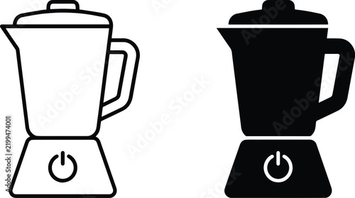Pair of kitchen blender appliance icons with electric blender food processor icon food prep