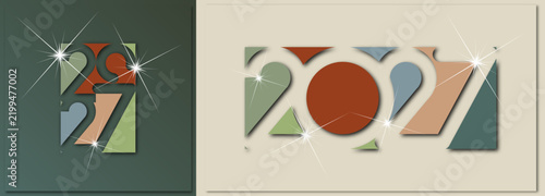 Happy new year - best wishes 2027 with colorful number. Perfect vector for poster banner greeting and new year 2027 celebration.