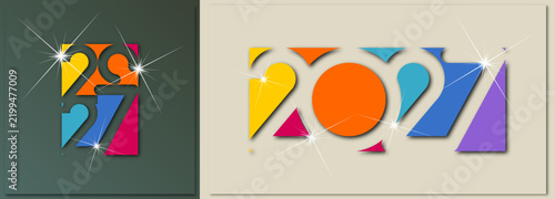Happy new year - best wishes 2027 with colorful number. Perfect vector for poster banner greeting and new year 2027 celebration.