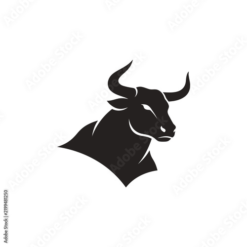 Powerful bull head silhouette symbolizing strength and aggression