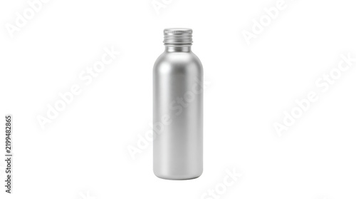 Cuadro en lienzo Small silver aluminum bottle for liquid packaging