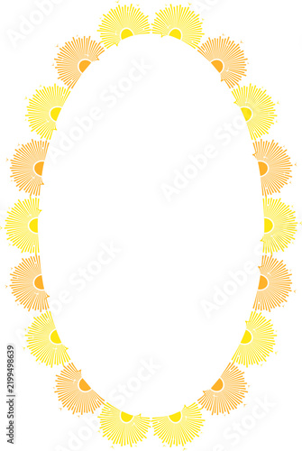 Vacation sun frame. Star round frame. Sunburst explosion star. Template with empty space