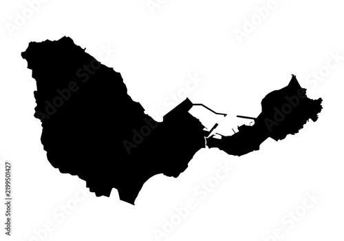 Silueta negra del mapa de Ceuta