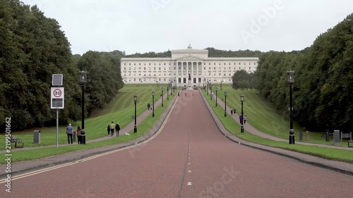 The historic Stormont Parliament building in Belfast, Northern Ireland, United Kingdom - Timelapse