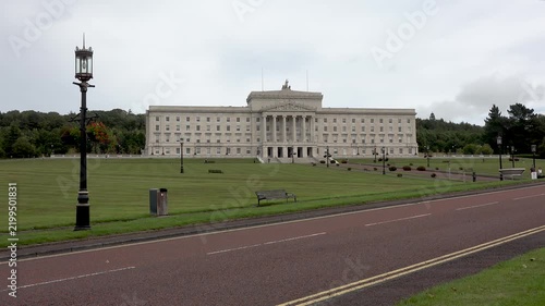 The historic Stormont Parliament building in Belfast, Northern Ireland, United Kingdom - Timelapse