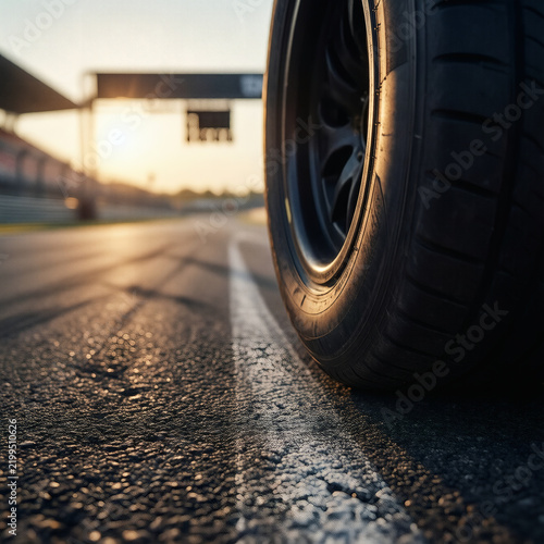 Close-up of Racing Tire on Track