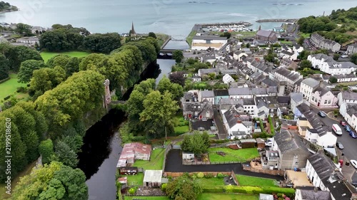 Aerial view of Glenarm in County Antrim, Northern Ireland