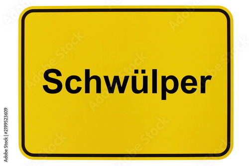 Illustration eines Ortsschildes der Gemeinde Schwülper in Niedersachsen