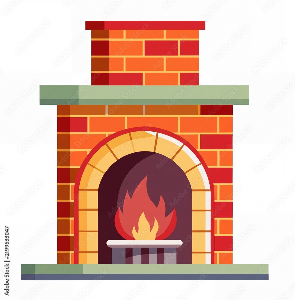 Fototapeta premium fireplace illustration 