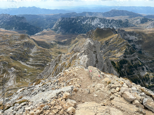 Summit trail above rugged Durmitor mountains