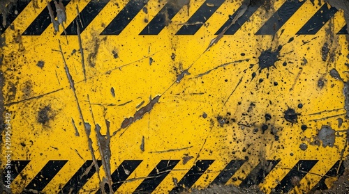Caution sign pattern featuring old and dirty surface texture for a hazardous area.
