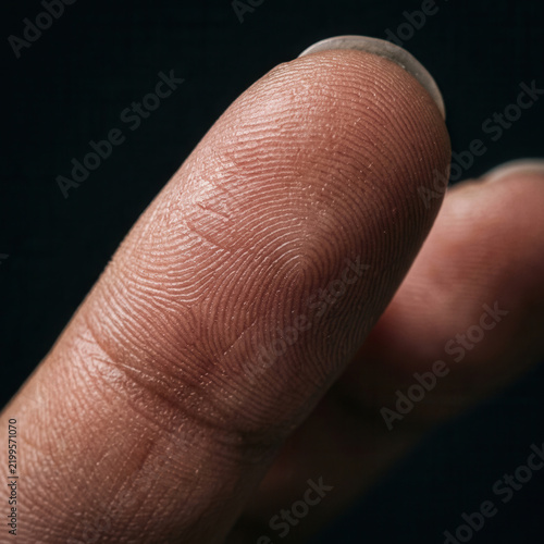 Extreme Close Up Of Fingerprint Showing Unique Individual Identity