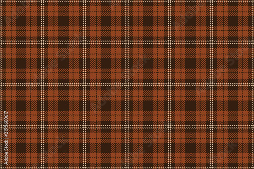 Rustic tartan plaid seamless pattern. Earthy deep brown and tan plaid check background suitable for fall fashion, upholstery and autumn decoration