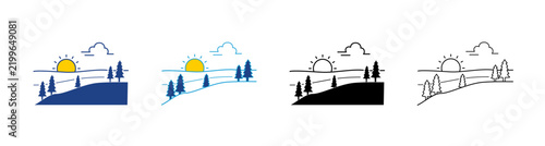 Sunrise Icon Set Multiple Style