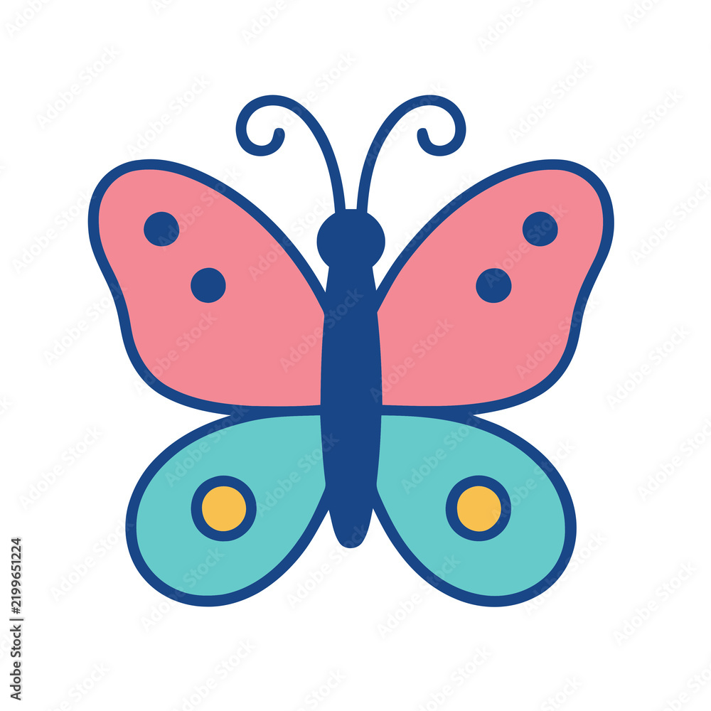 Fototapeta premium Cartoon butterfly illustration