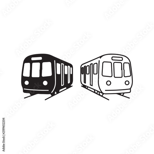 Minimal Subway Train Icon Black Transport Design