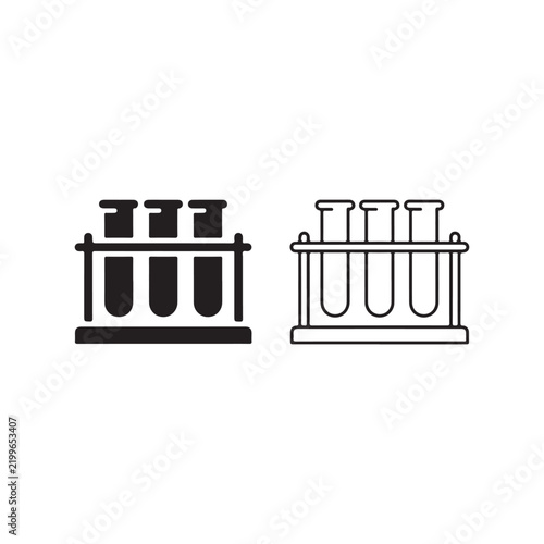 Minimal Test Tube Rack Science Vector Design