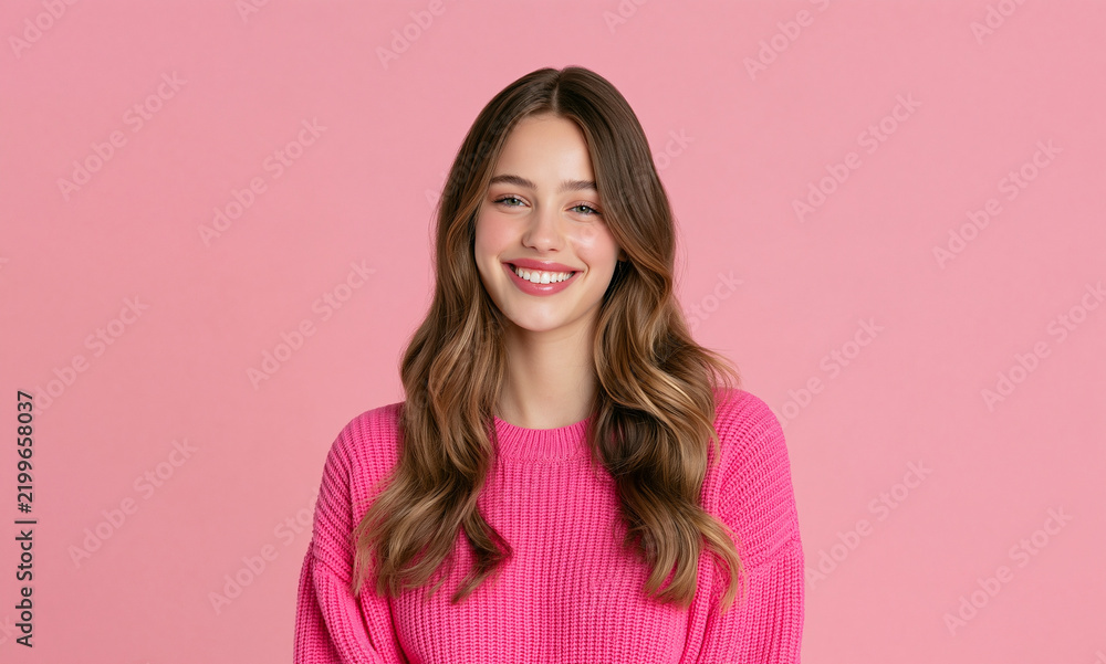 Fototapeta premium young Gen Z model for a cosmetic beauty advertising campaign themed around gourmandise